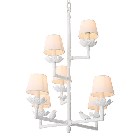 White Art Deco Chandelier Nature | Cabothousefurniture.com