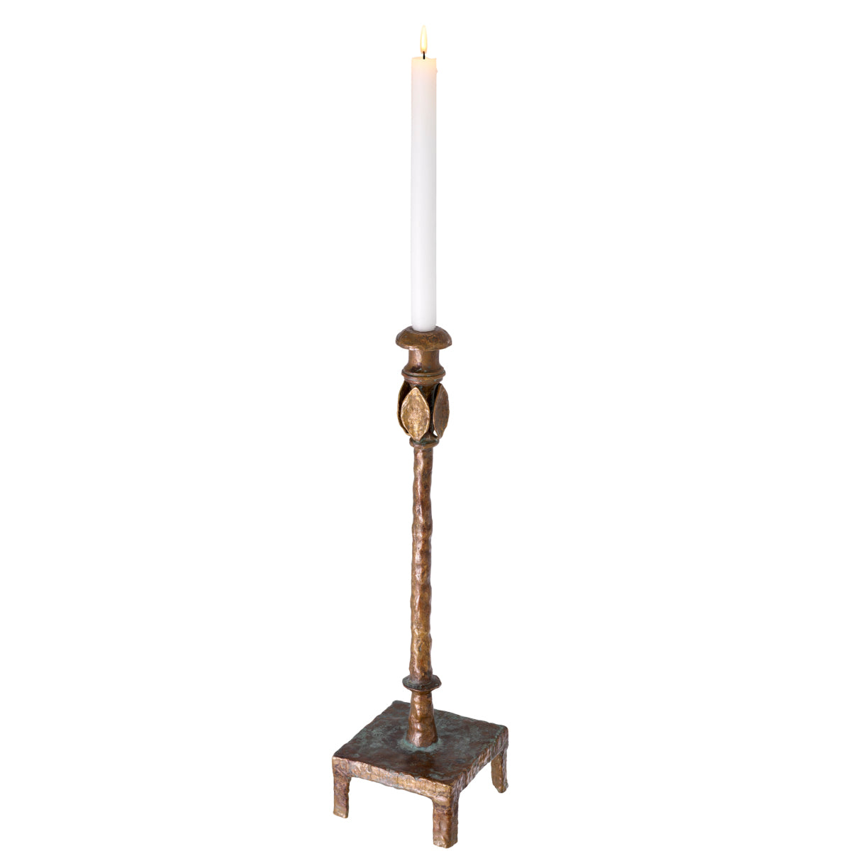 Antique Brass Candle Holder Santoro | Cabothousefurniture.com