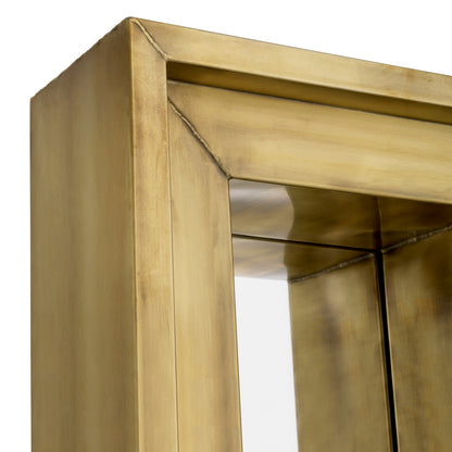 Vintage Brass Rectangular Mirror Magenta | Cabothousefurniture.com