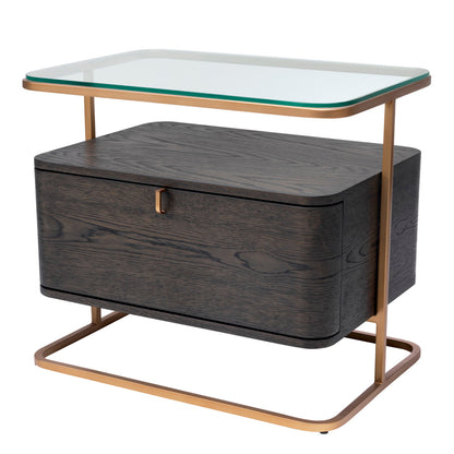 Oak Veneer Nightstand Augusto | Cabothousefurniture.com