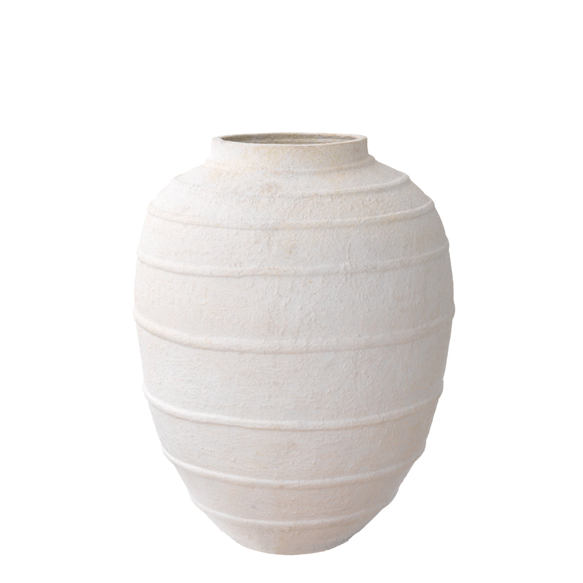 White Handmade Clay Vase Romane | Cabothousefurniture.com