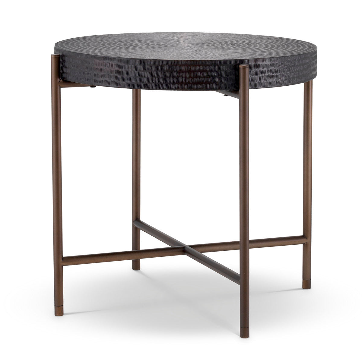 Round Gunmetal Side Table Nikos | Cabothousefurniture.com