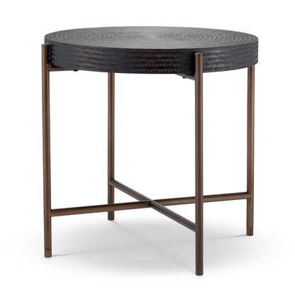 Round Gunmetal Side Table Nikos | Cabothousefurniture.com