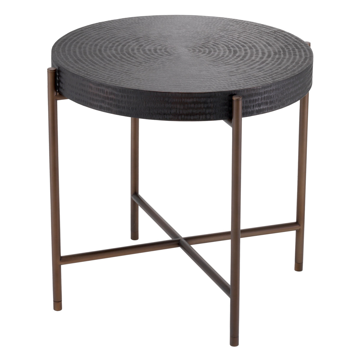 Round Gunmetal Side Table Nikos | Cabothousefurniture.com