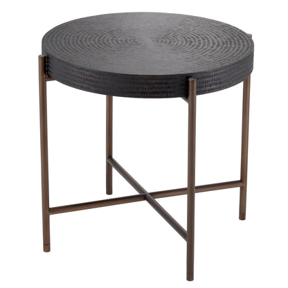 Round Gunmetal Side Table Nikos | Cabothousefurniture.com