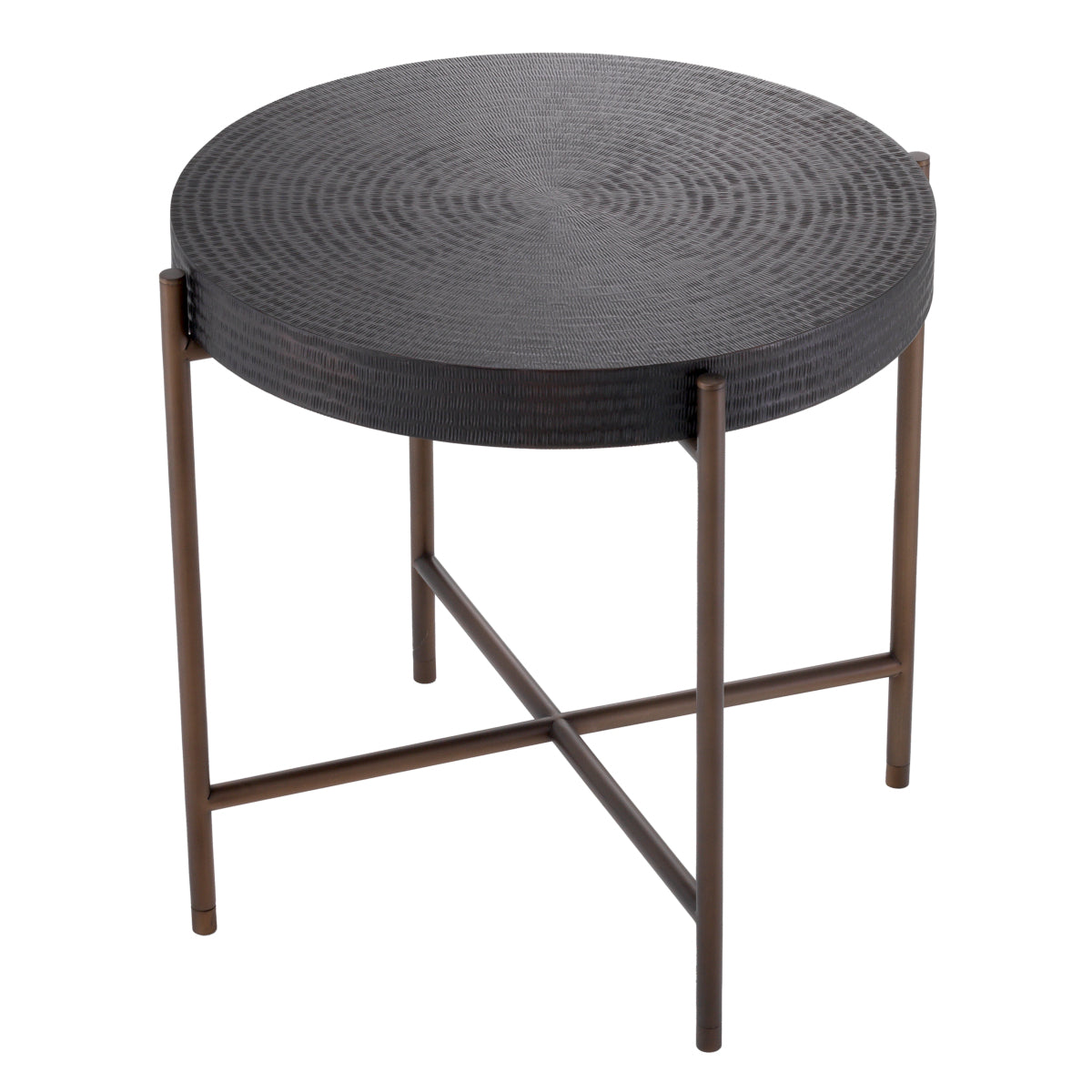 Round Gunmetal Side Table Nikos | Cabothousefurniture.com