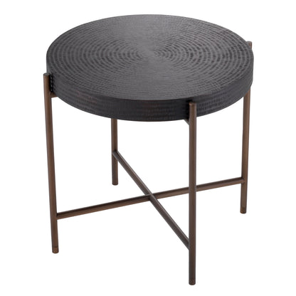 Round Gunmetal Side Table Nikos | Cabothousefurniture.com