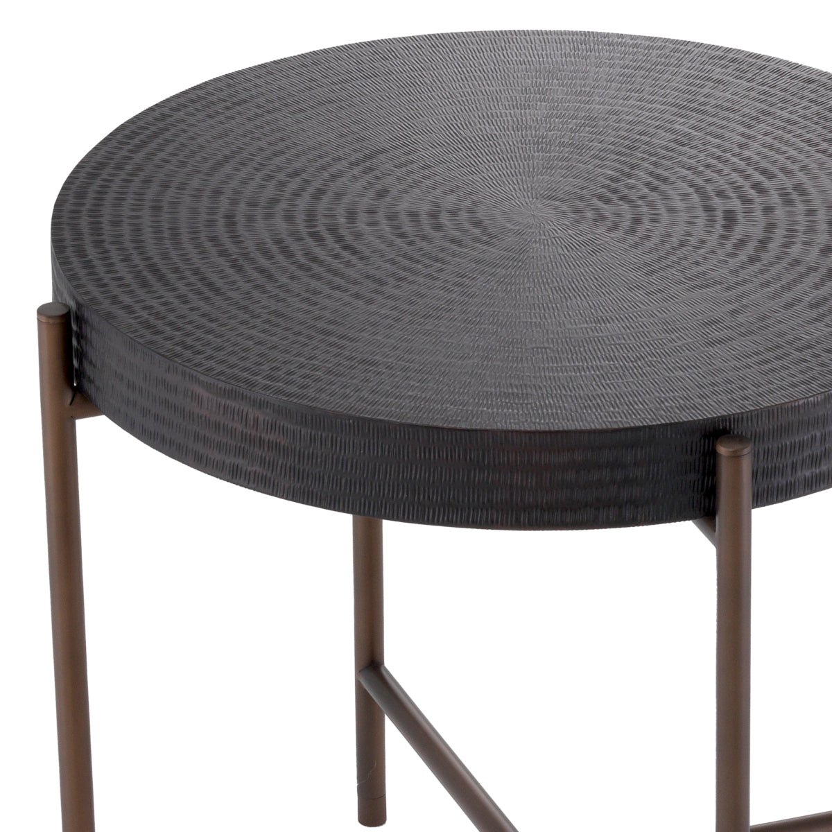 Round Gunmetal Side Table Nikos | Cabothousefurniture.com