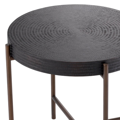 Round Gunmetal Side Table Nikos | Cabothousefurniture.com