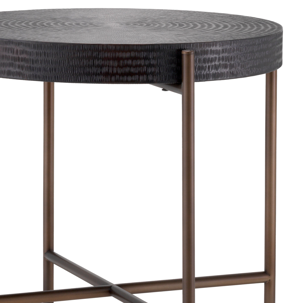 Round Gunmetal Side Table Nikos | Cabothousefurniture.com