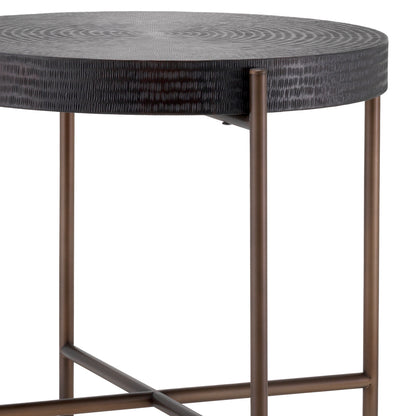 Round Gunmetal Side Table Nikos | Cabothousefurniture.com