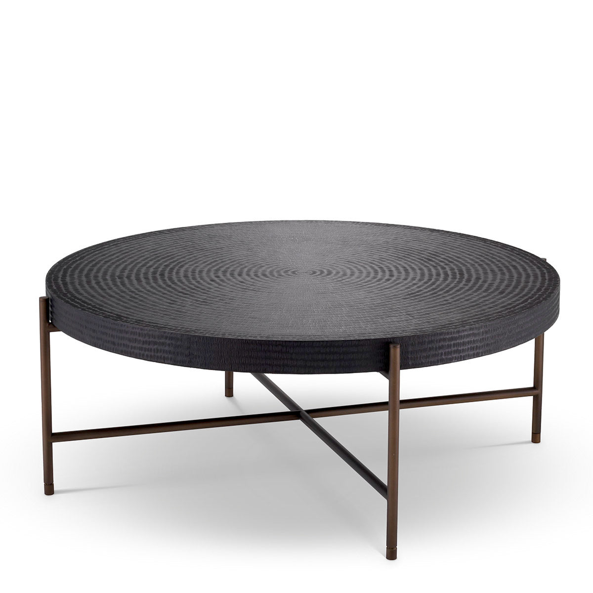 Round Gunmetal Coffee Table Nikos | Cabothousefurniture.com