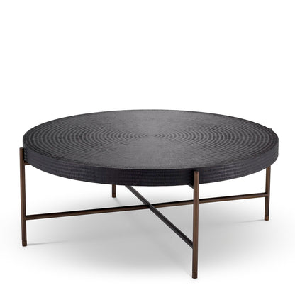 Round Gunmetal Coffee Table Nikos | Cabothousefurniture.com