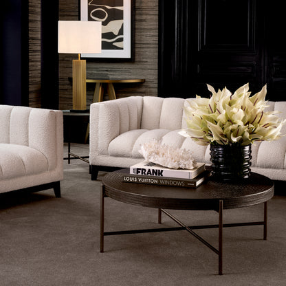 Round Gunmetal Coffee Table Nikos | Cabothousefurniture.com