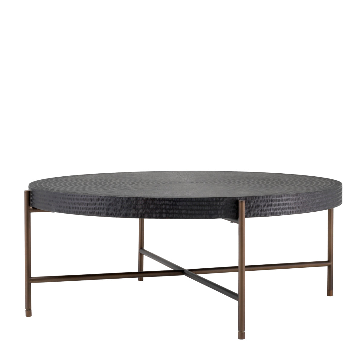 Round Gunmetal Coffee Table Nikos | Cabothousefurniture.com