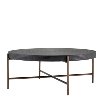 Round Gunmetal Coffee Table Nikos | Cabothousefurniture.com
