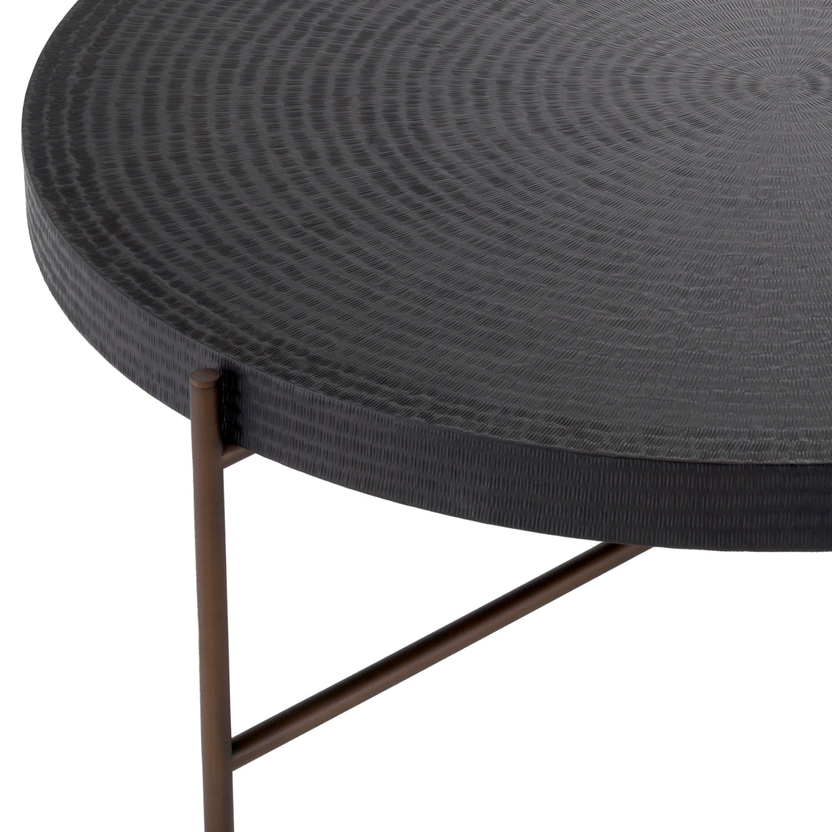 Round Gunmetal Coffee Table Nikos | Cabothousefurniture.com