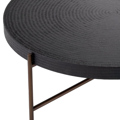 Round Gunmetal Coffee Table Nikos | Cabothousefurniture.com