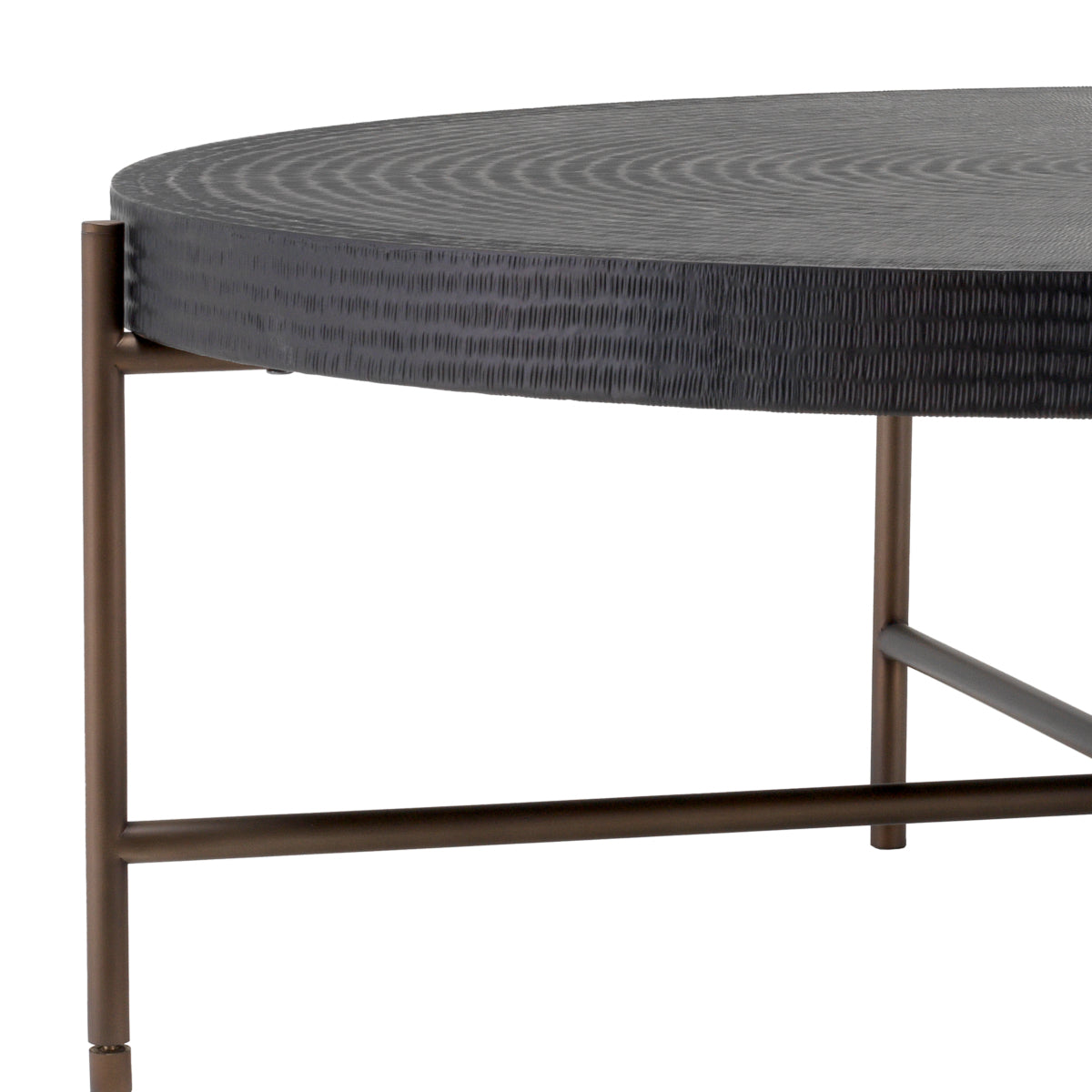 Round Gunmetal Coffee Table Nikos | Cabothousefurniture.com