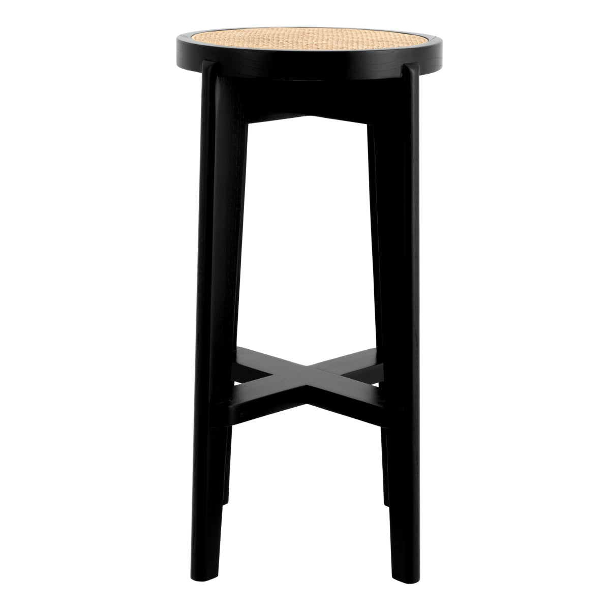 Black Rattan Bar Stool Dareau | Cabothousefurniture.com