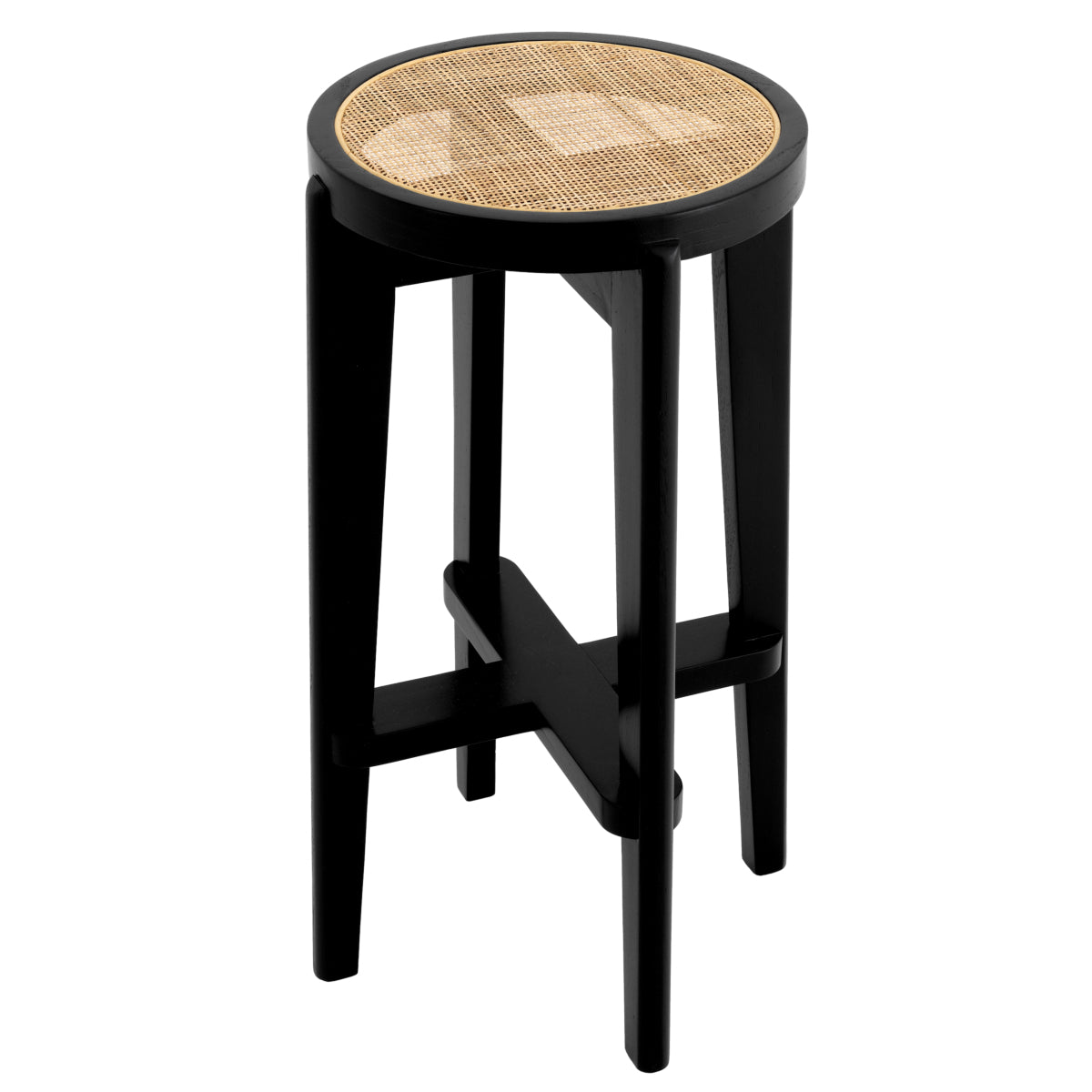 Black Rattan Bar Stool Dareau | Cabothousefurniture.com