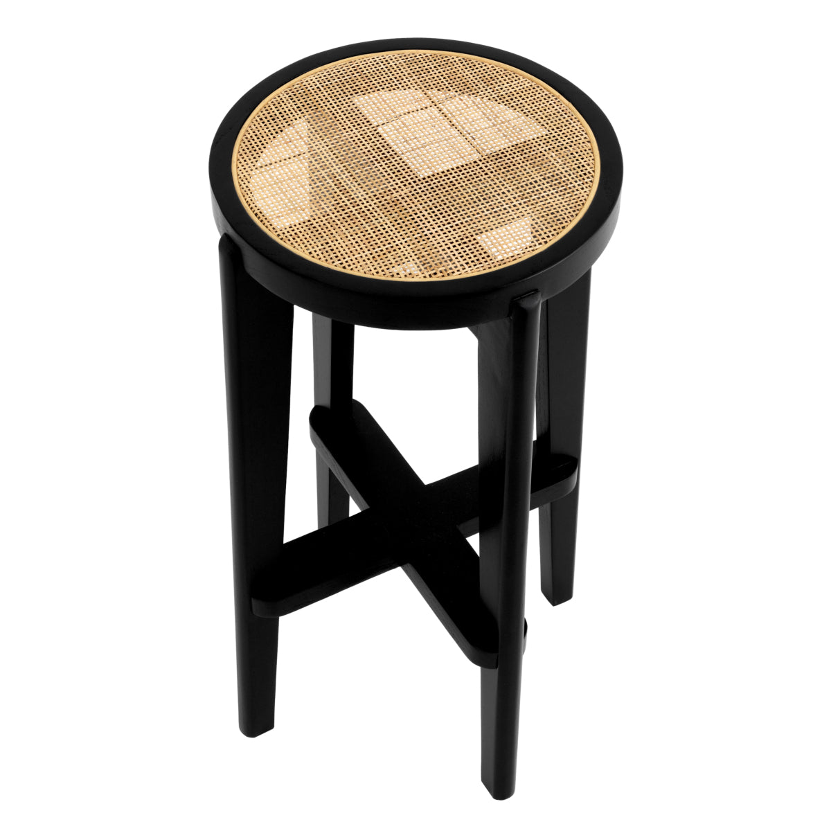 Black Rattan Bar Stool Dareau | Cabothousefurniture.com