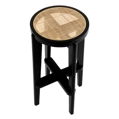 Black Rattan Bar Stool Dareau | Cabothousefurniture.com