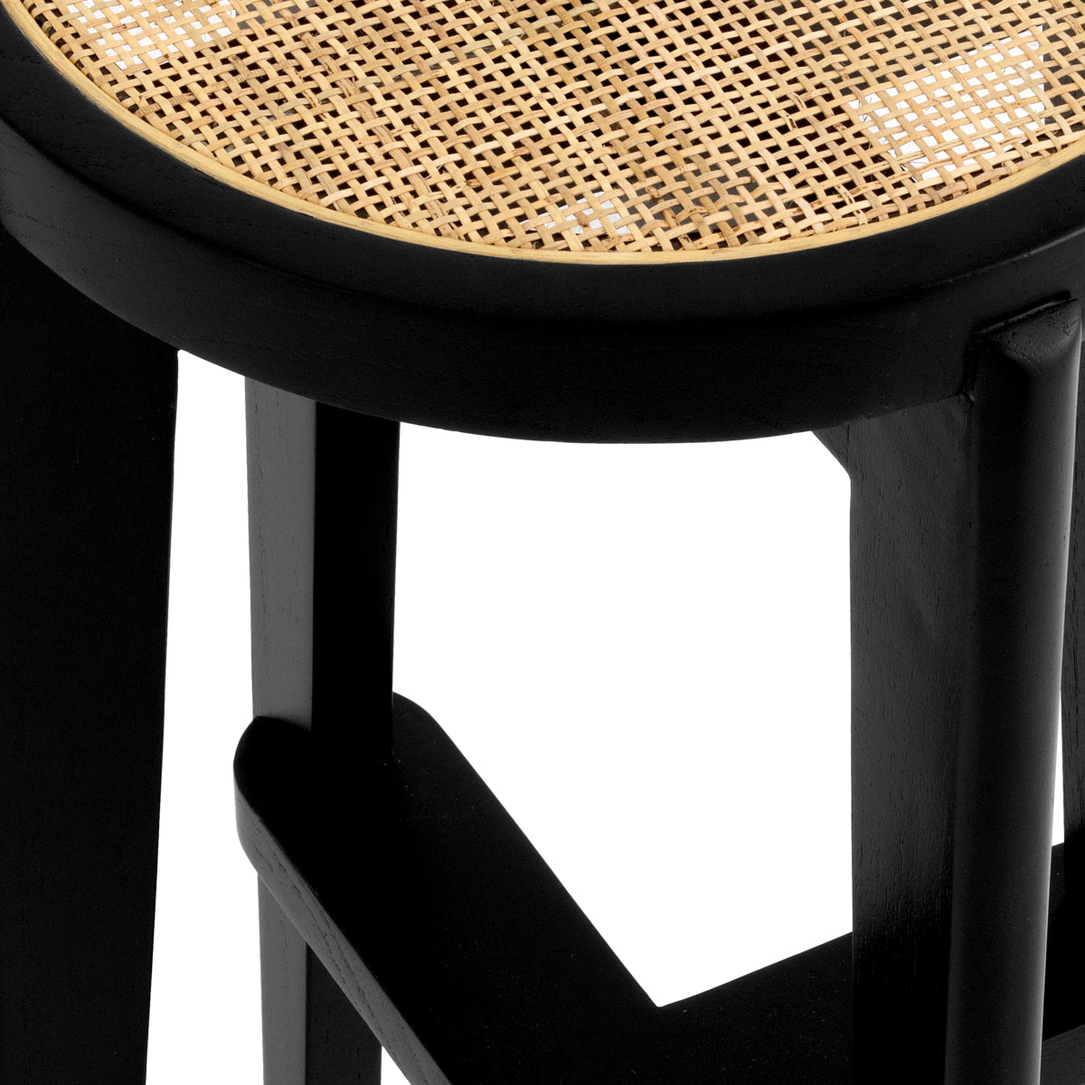Black Rattan Bar Stool Dareau | Cabothousefurniture.com