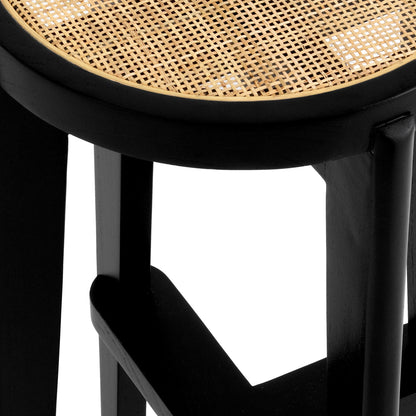 Black Rattan Bar Stool Dareau | Cabothousefurniture.com