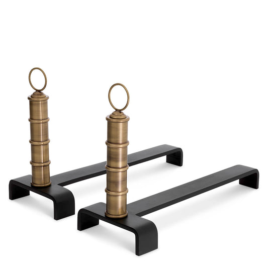 Metal Andiron Set (2) Vauxbons | Cabothousefurniture.com