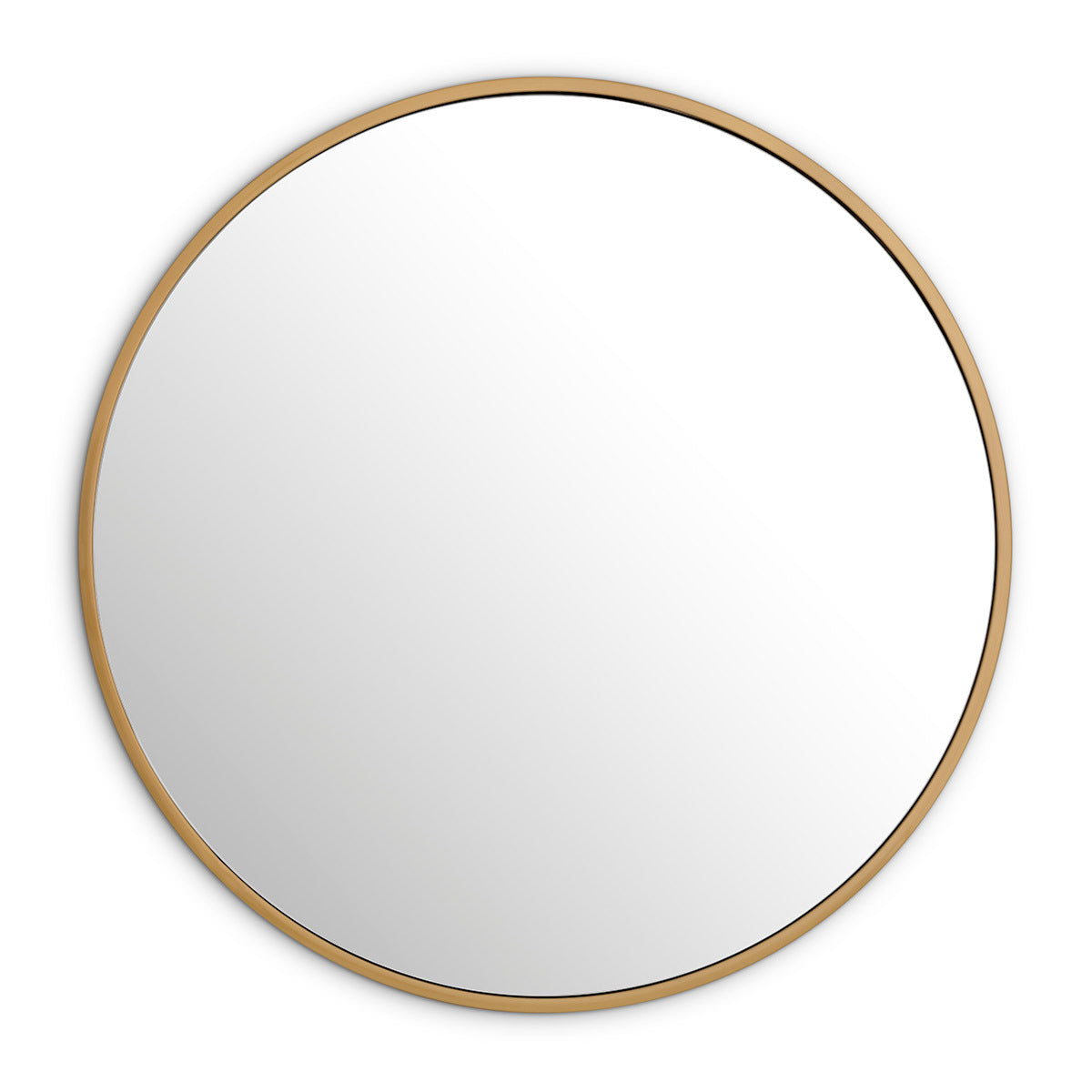 Brass Frame Round Mirror Heath | Cabothousefurniture.com