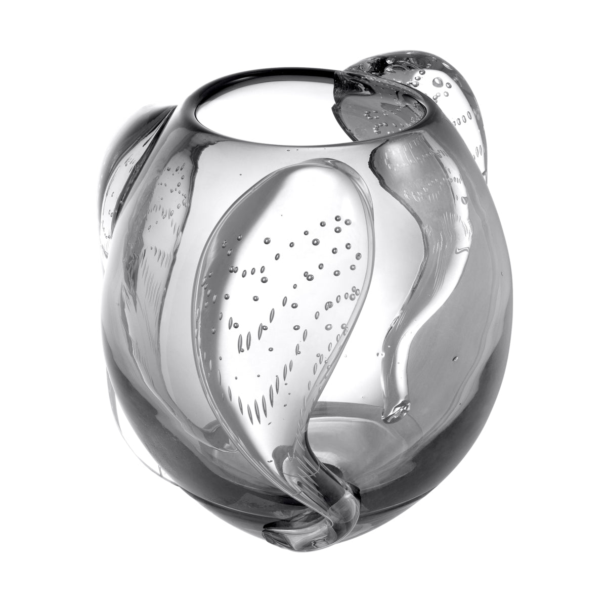 Gray Handblown Glass Vase Sianluca