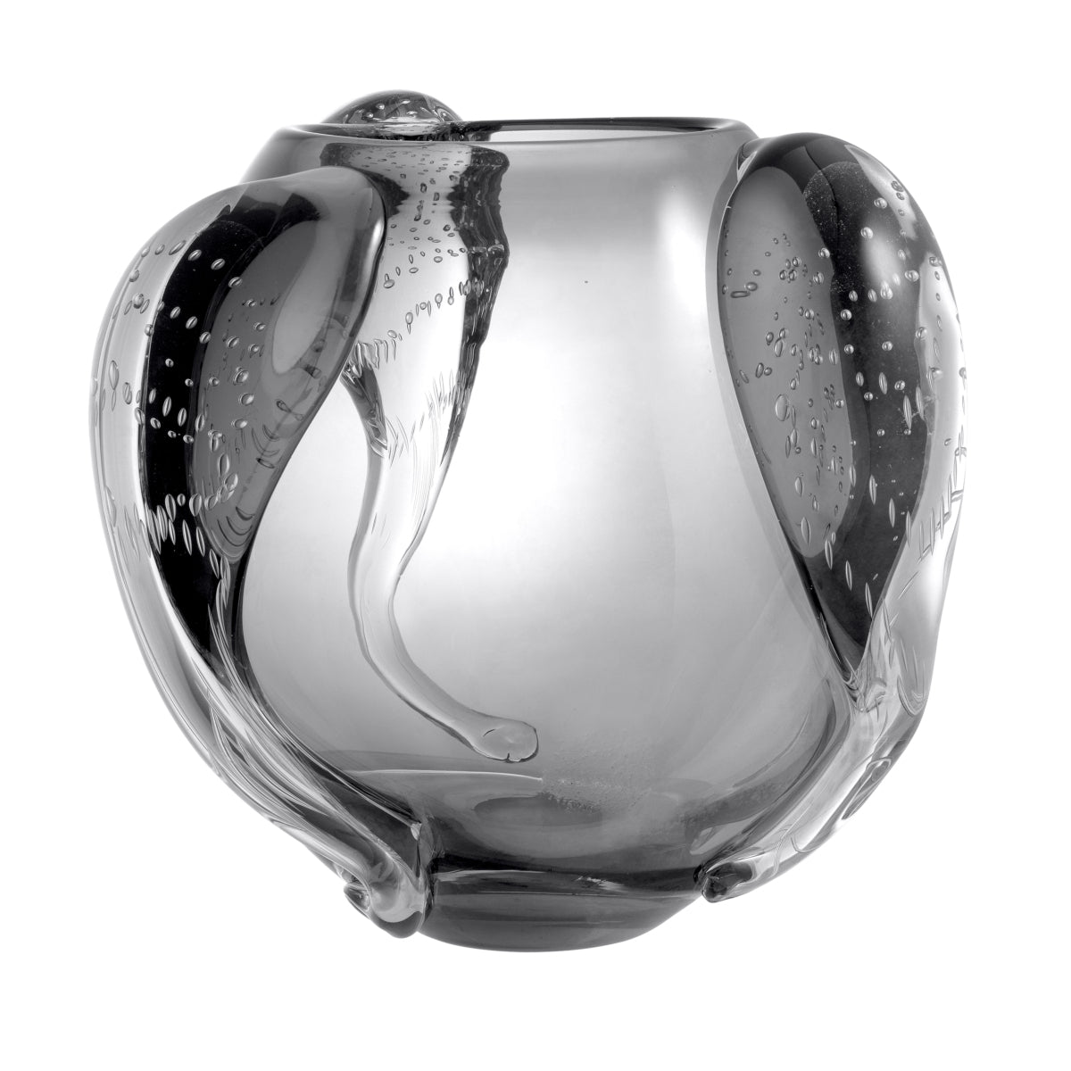 Gray Handblown Glass Vase Sianluca