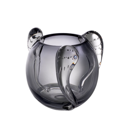Gray Handblown Glass Vase Sianluca
