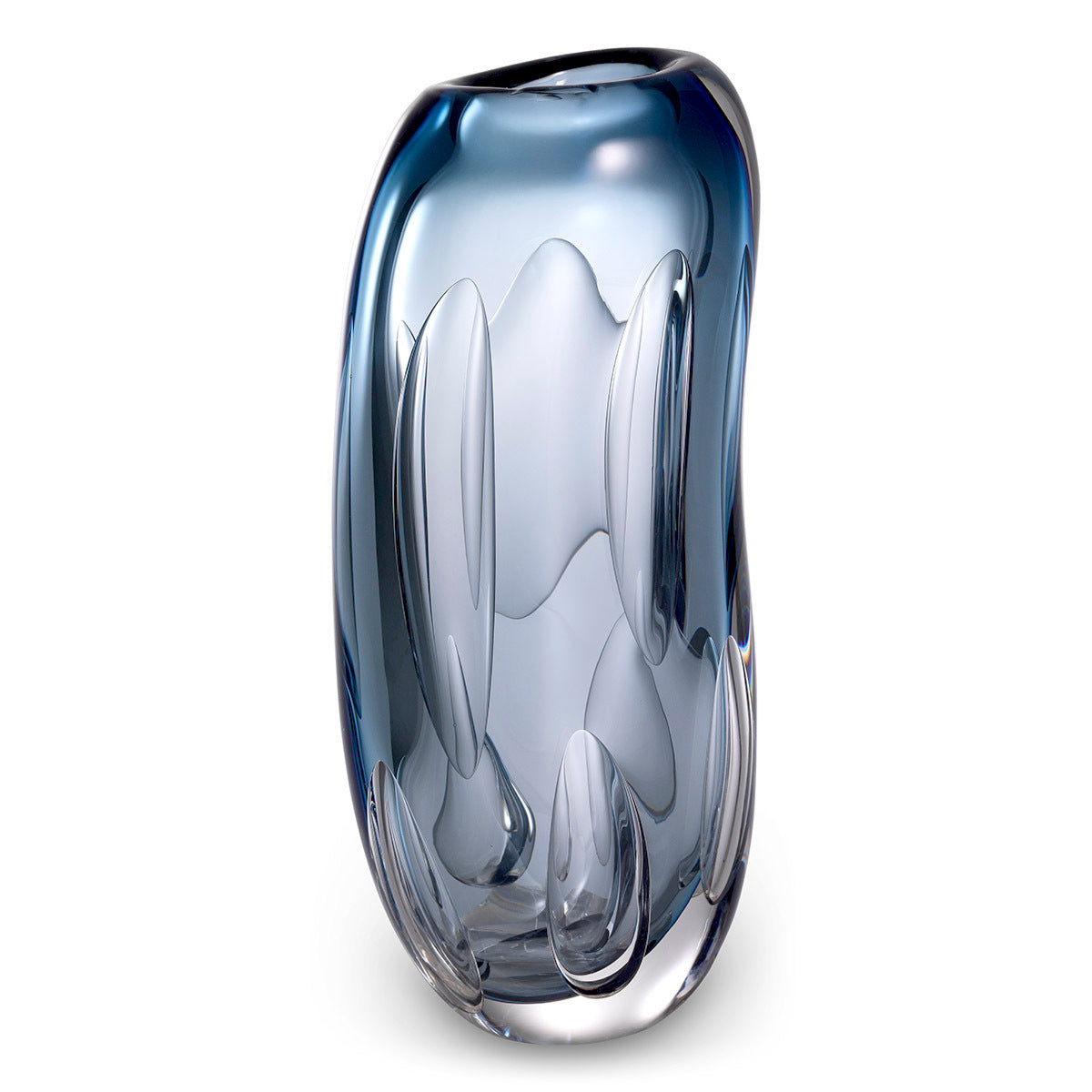 Blue Handblown Glass Vase M Sianni | Cabothousefurniture.com