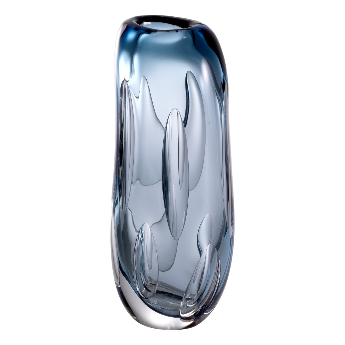 Blue Handblown Glass Vase M Sianni | Cabothousefurniture.com