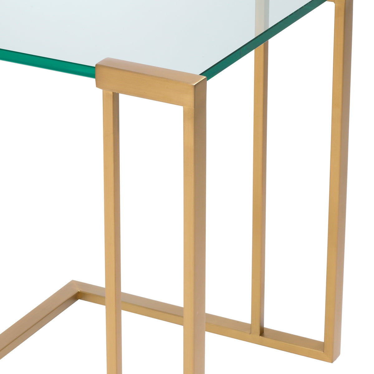 L-Shaped Glass Side Table Perry | Cabothousefurniture.com