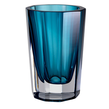 Blue Octagonal Glass Vase Chavez | Cabothousefurniture.com