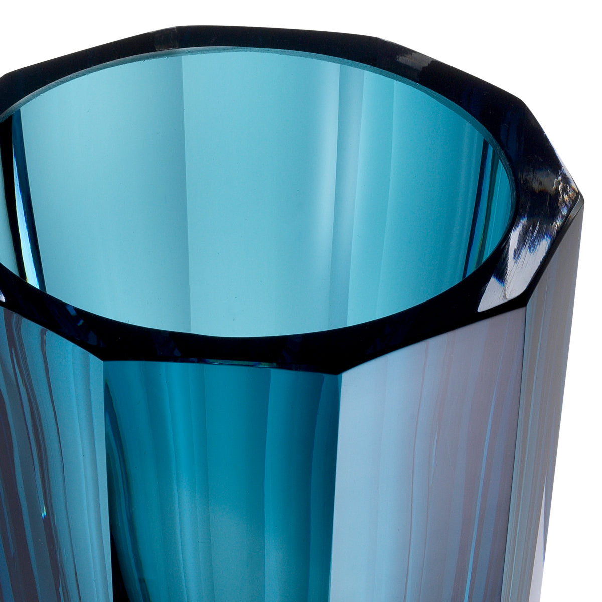 Blue Octagonal Glass Vase Chavez | Cabothousefurniture.com