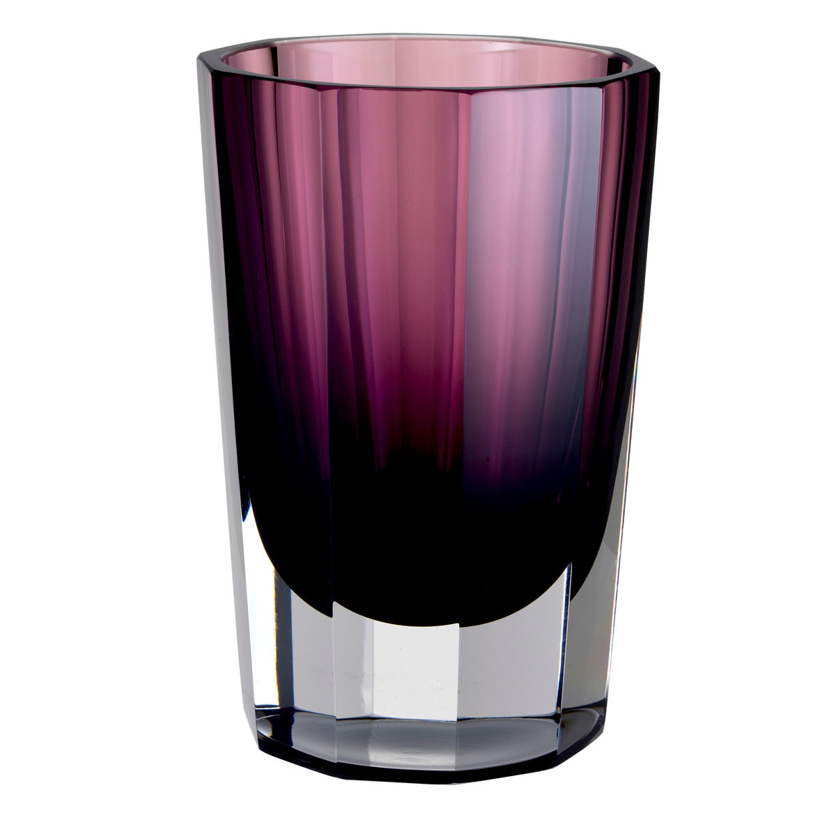 Purple Octagonal Glass Vase Chavez | Cabothousefurniture.com