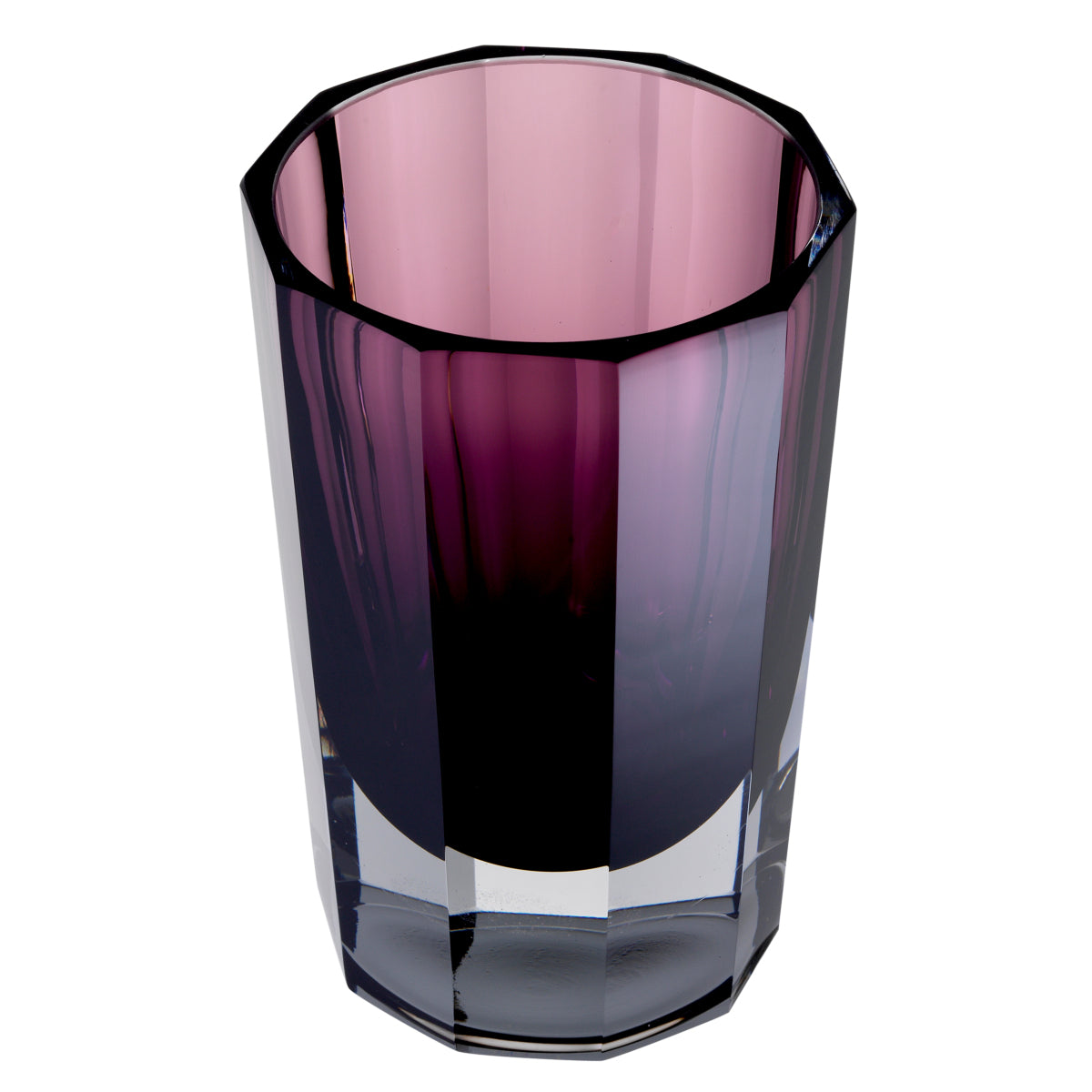 Purple Octagonal Glass Vase Chavez | Cabothousefurniture.com