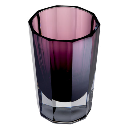 Purple Octagonal Glass Vase Chavez | Cabothousefurniture.com