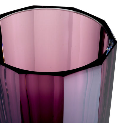 Purple Octagonal Glass Vase Chavez | Cabothousefurniture.com