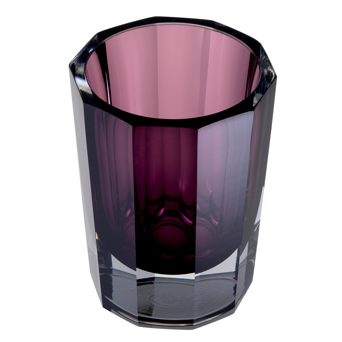 Purple Octagonal Glass Vase Chavez | Cabothousefurniture.com