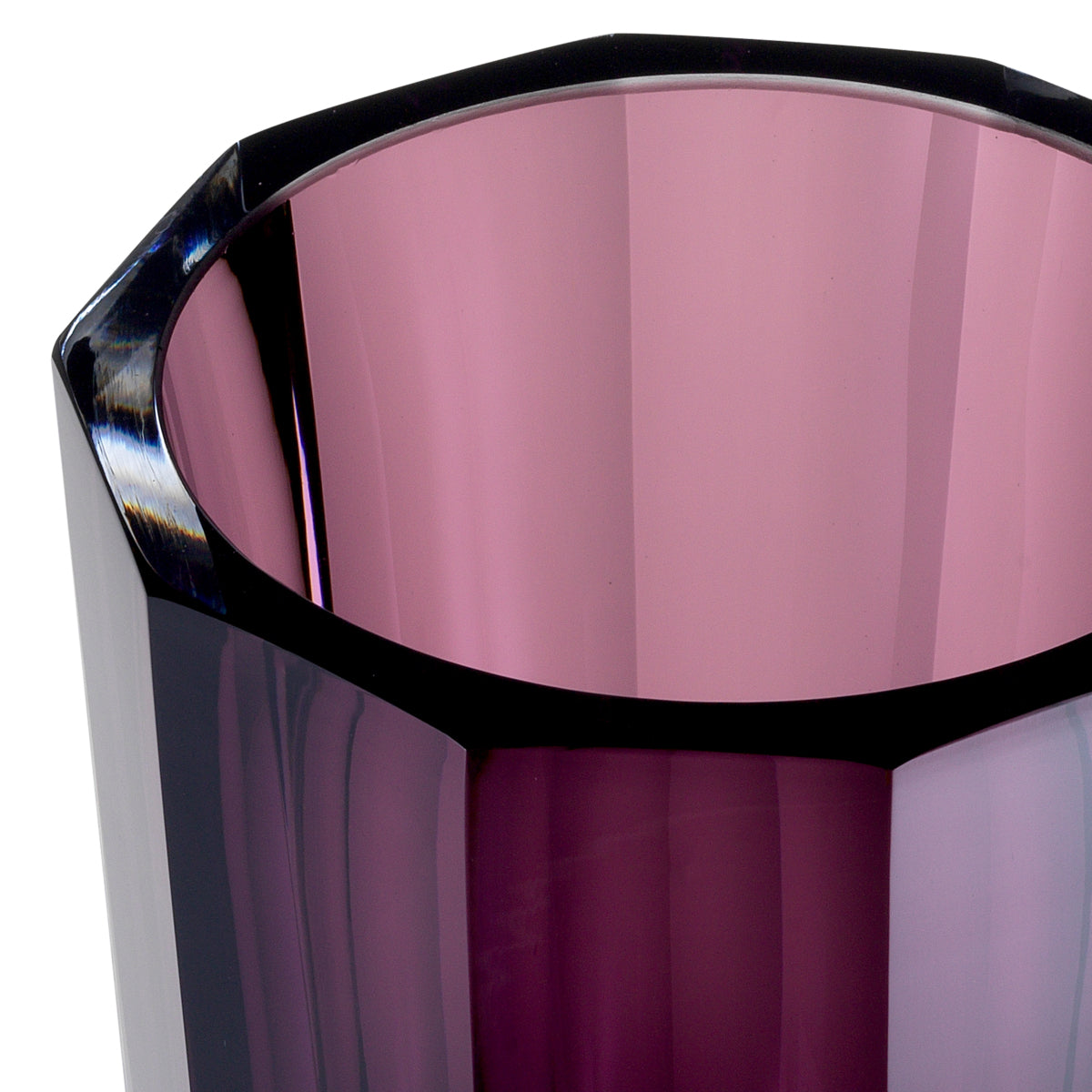 Purple Octagonal Glass Vase Chavez | Cabothousefurniture.com