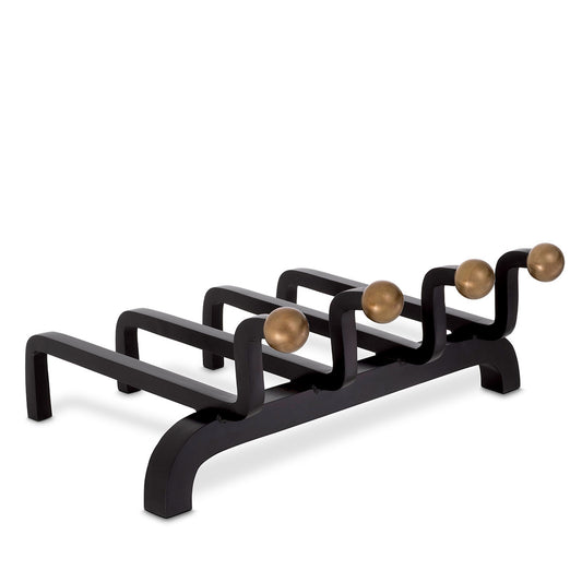 Black Metal Andiron Brinon | Cabothousefurniture.com