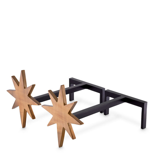 Decorative Set (2) Andiron Star | Cabothousefurniture.com