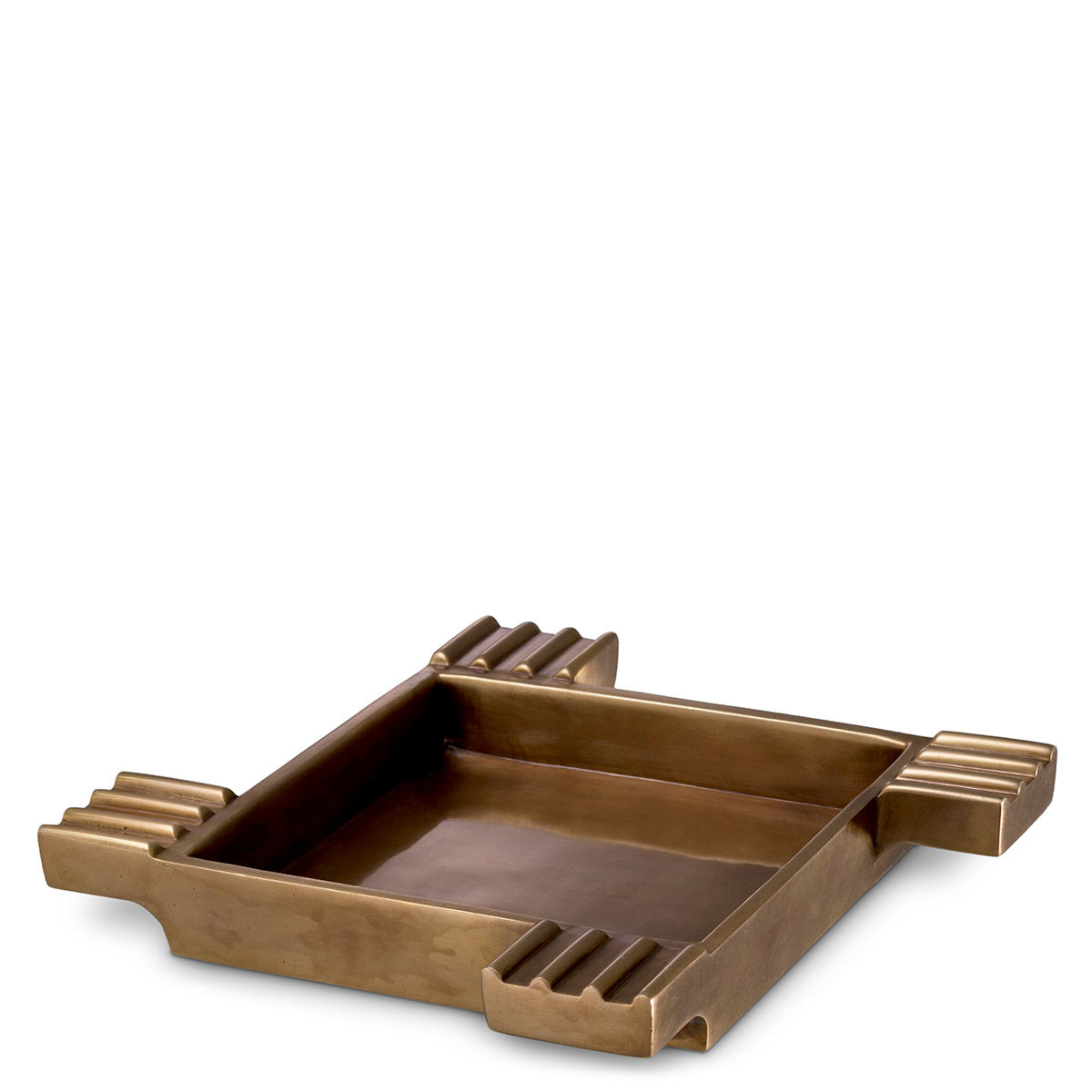 Vintage Brass Square Ashtray Mack | Cabothousefurniture.com