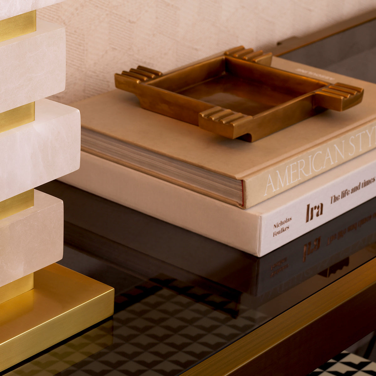 Vintage Brass Square Ashtray Mack | Cabothousefurniture.com