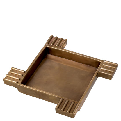 Vintage Brass Square Ashtray Mack | Cabothousefurniture.com